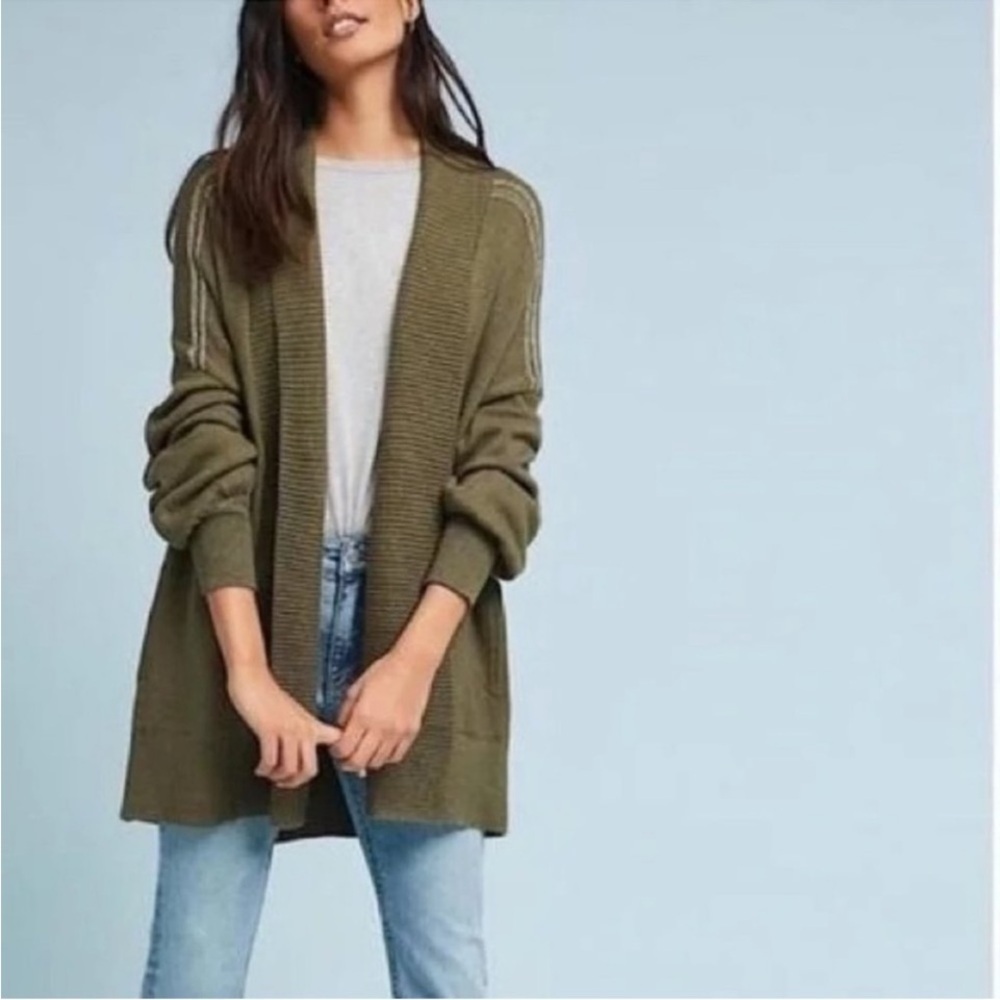 Anthropologie - Moth - Olive Cardigan Oversized Sweater